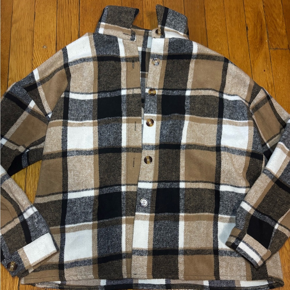 Plaid Button-Up Shacket
